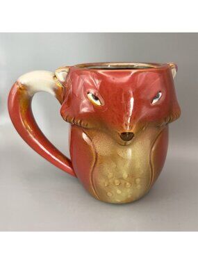 Vintage Gibson Home Red Fox 3-D Mug 18oz  Coffee Tea Ceramic Cup